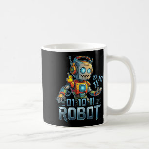01 10 11 robot funny for men women kids coffee mug