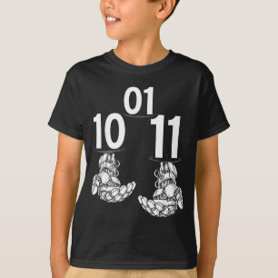 01 10 11 robot funny hands robot men girls boys T-Shirt