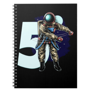 01.5th Birthday Boy Flossing Astronaut Five Years Notebook