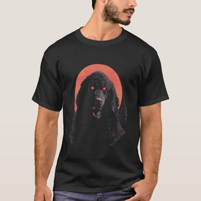 01 Black Poodle Halloween T-Shirt (Front)