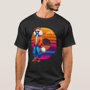 01 Cool Poodle Dog Modern Urban Style Sunset Retro T-Shirt