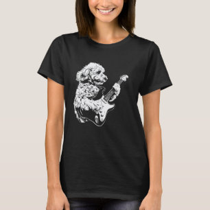 01 Dog Guitarist Guitar - Toy Poodle Dad Mum T-Shirt