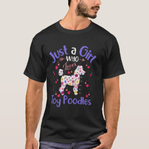 01 Floral Dog Girls Women Just A Girl Who Loves To T-Shirt