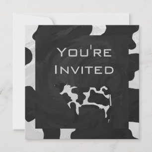 01 of 12Cow Black and White Monogram Invitation