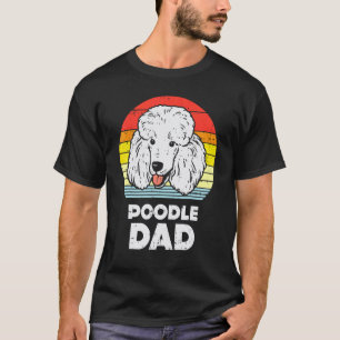 01 Poodle Dad Sunset Retro Animal Pet Dog Lover Ow T-Shirt