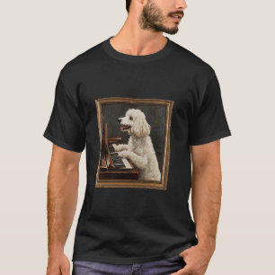 01 Poodle Piano Dog T-Shirt