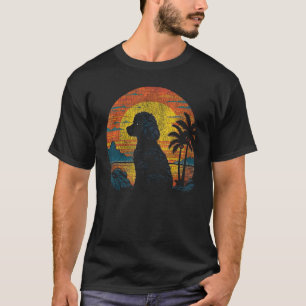 01 Poodle Sunset Vintage Retro Graphic For Dog Mum T-Shirt