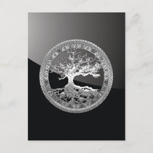 [01] Silver Celtic Tree of Life Postcard