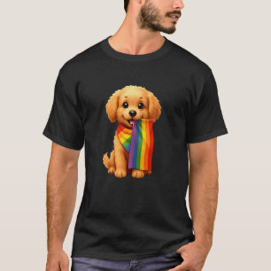 01 Toy Poodle, Gay Pride, Apricot, Red, Light Brow T-Shirt