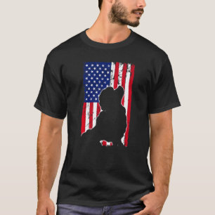 01 Vintage American Flag Poodle Dog Dad Mum Puppy T-Shirt