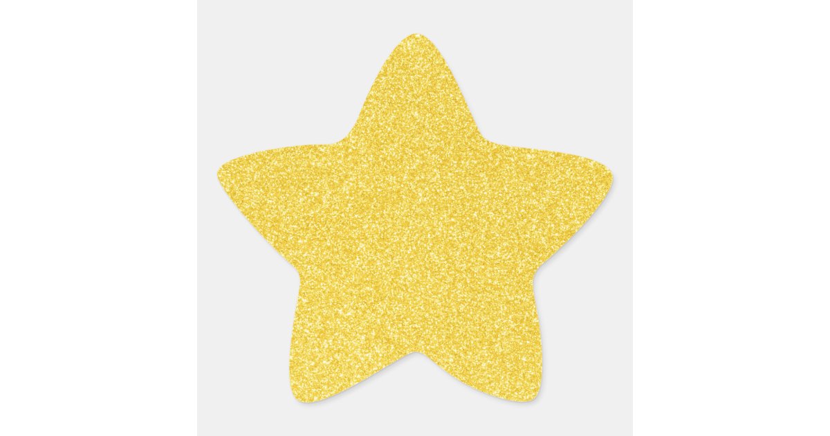 01 Yellow Glitter Print Sparkles Star Star Sticker Zazzle
