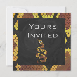 01of12 Snake Brown and Golde Monogram Invitation