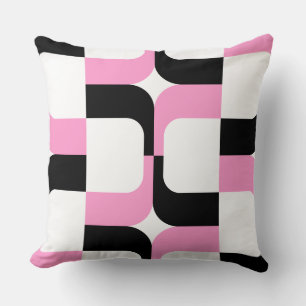 020614 - Black and Pink on White Cushion