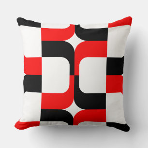 020614 - Black and Red on White Cushion