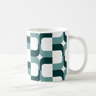 020614 - Ocean Green and Dark Green on White Coffee Mug