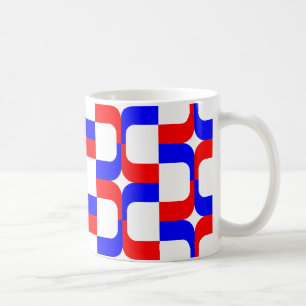 020614 - Red and Blue on White Coffee Mug