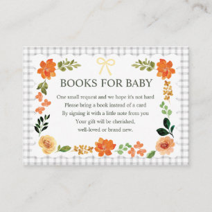 020 Fog Floral Gingham Baby Shower Enclosure Card