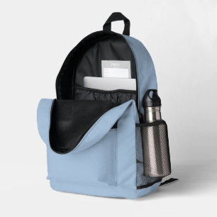 #027 Light Blue Grey Colour Collection Printed Backpack