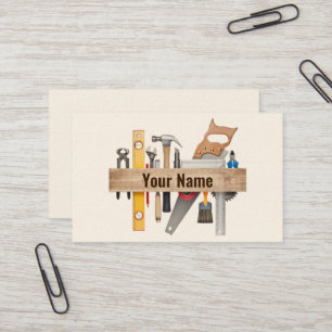 02-2021 Customisable handyman carpenter tools Business Card