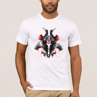 02 Black & Red Rorschach Inkblot Abstract T-Shirt