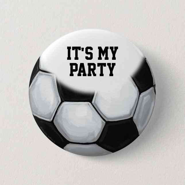 02of12 Birthday Custom Soccer Ball 6 Cm Round Badge (Front)
