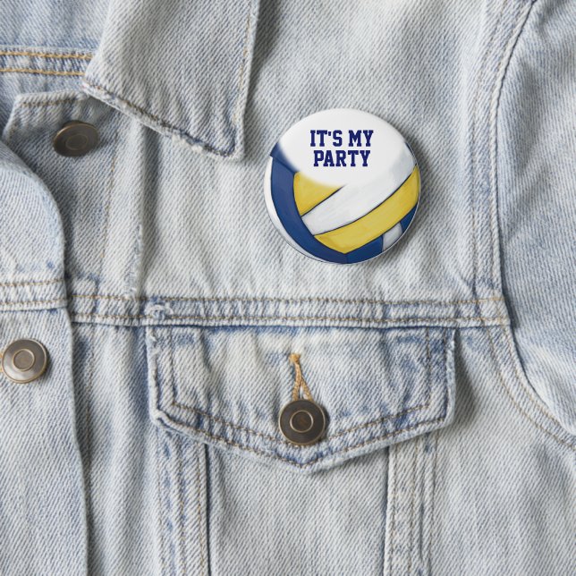 02of12 Custom Volleyball Party Button (In Situ)