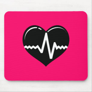 030719 MEDICAL HEART HEARTBEAT SYMBOL LOGO GRAPHIC MOUSE MAT