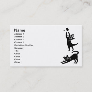 039 & 007 BLACK CATS PETS ANIMALS CUTE CARTOONS BUSINESS CARD