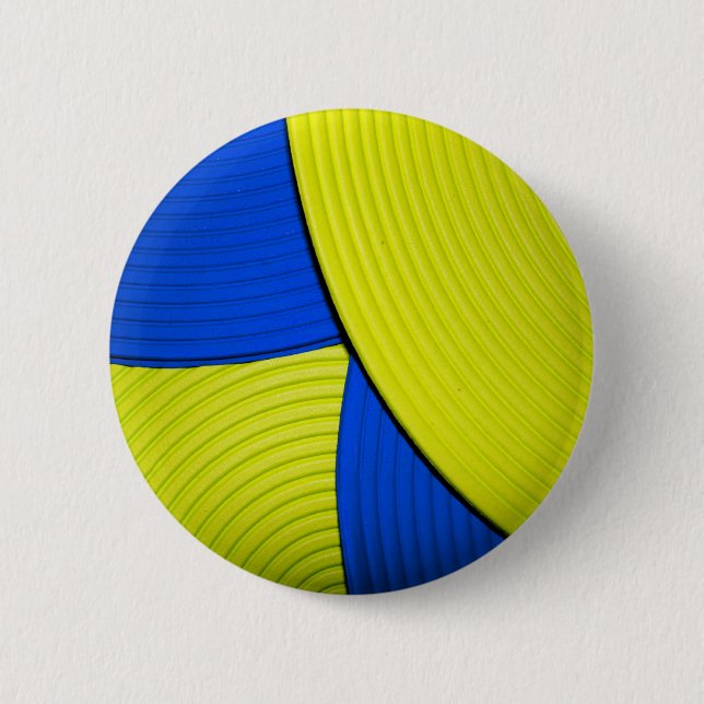03 Yellow & Blue Abstract Flower Button (Front)
