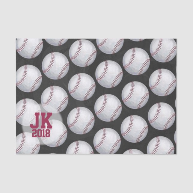 03of12 Baseball Pattern Tissue Paper (Front)