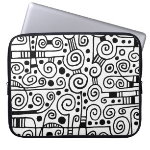 040512 - Black on White Laptop Sleeve