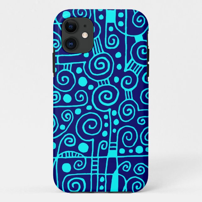 040512 - Cyan on Deep Navy.pdf Case-Mate iPhone Case (Back)