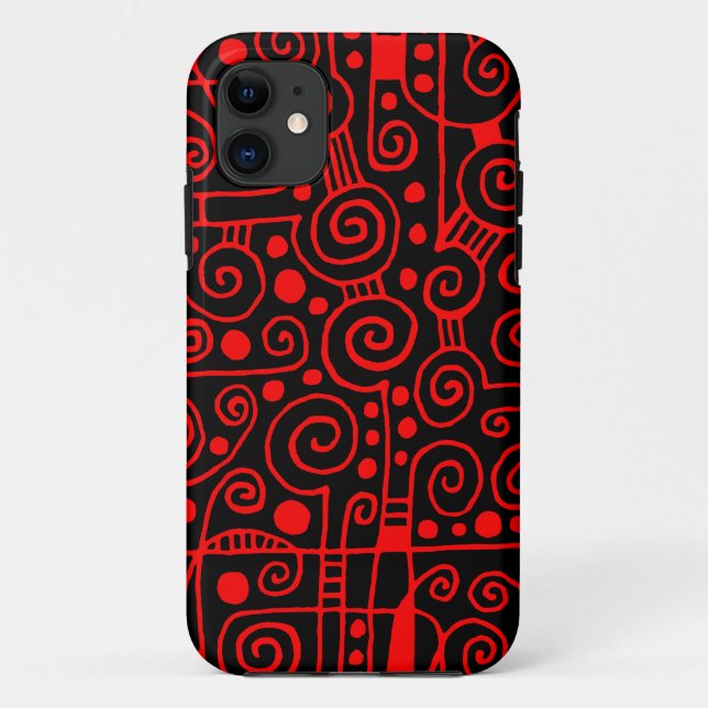 040512 - Red on Black Case-Mate iPhone Case (Back)