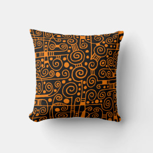 040512 - Yellow Orange on Black Cushion