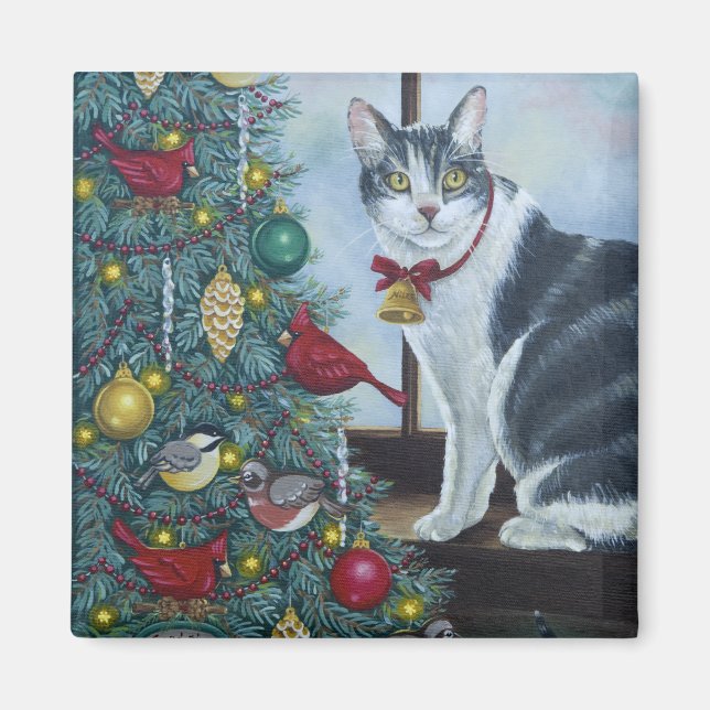 0417 Christmas Cat Magnet (Front)