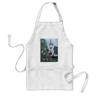 0417 Christmas Cat Standard Apron