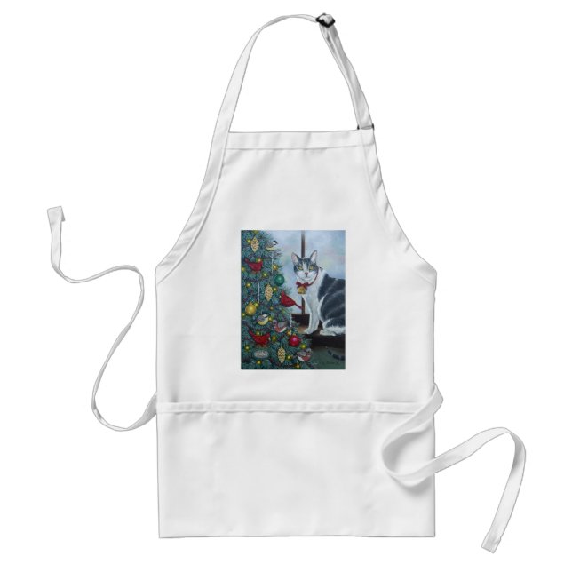 0417 Christmas Cat Standard Apron (Front)