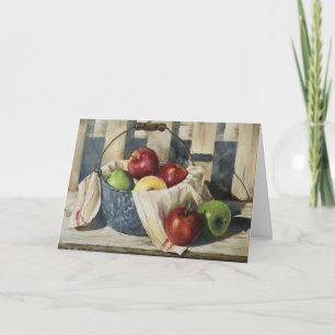 0449 Apples in Enamelware Pail Birthday Card