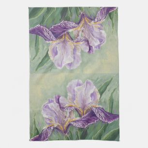 0455 Purple Irises Tea Towel