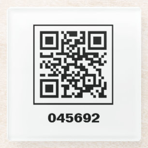045692 secret QR coded message Glass Coaster