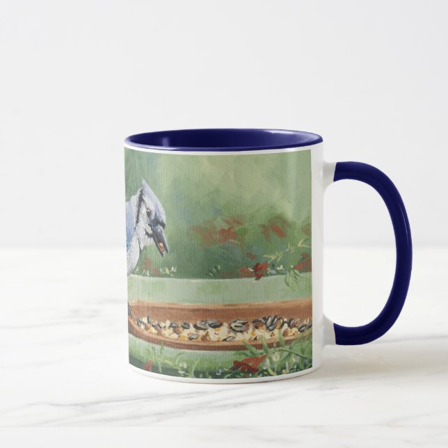 0481 Blue Jay at Feeder Mug (Right)