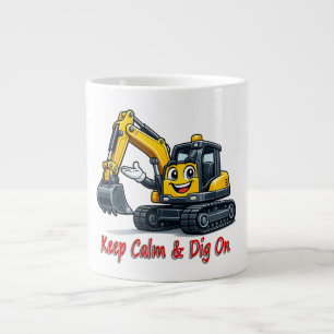 0499AC20A1  Happy Forklift Cartoon Mascot Large Coffee Mug