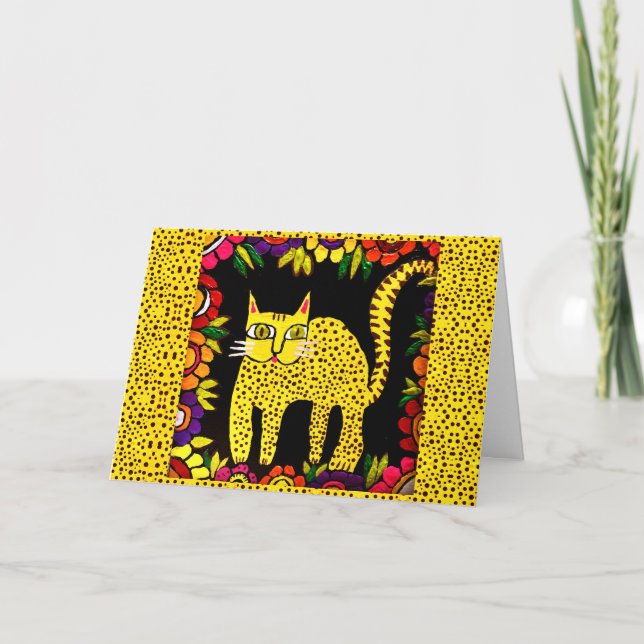 04 - Happy Birthday Basi the cat Greeting Card (Front)