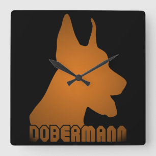 0513032011 Dobermann Square Wall Clock