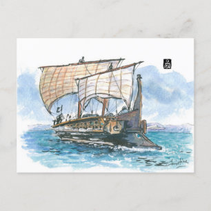 (052) Ancient Greek Tireme Postcard
