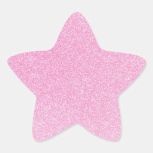 05 Baby Pink Glitter Print Sparkles Star Star Sticker