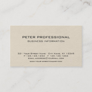 05 Ivory Cream Leather Photo Business Card