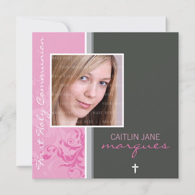 065 Rosemary :: FIRST COMMUNION INVITE (Front)