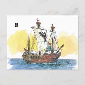 (066) Lisa von Lubeck Mediaeval Caravel Postcard