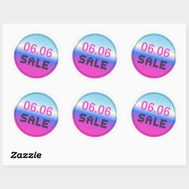 06.06 Sale Sticker With A Holographic Gradient (Sheet)